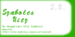 szabolcs uitz business card